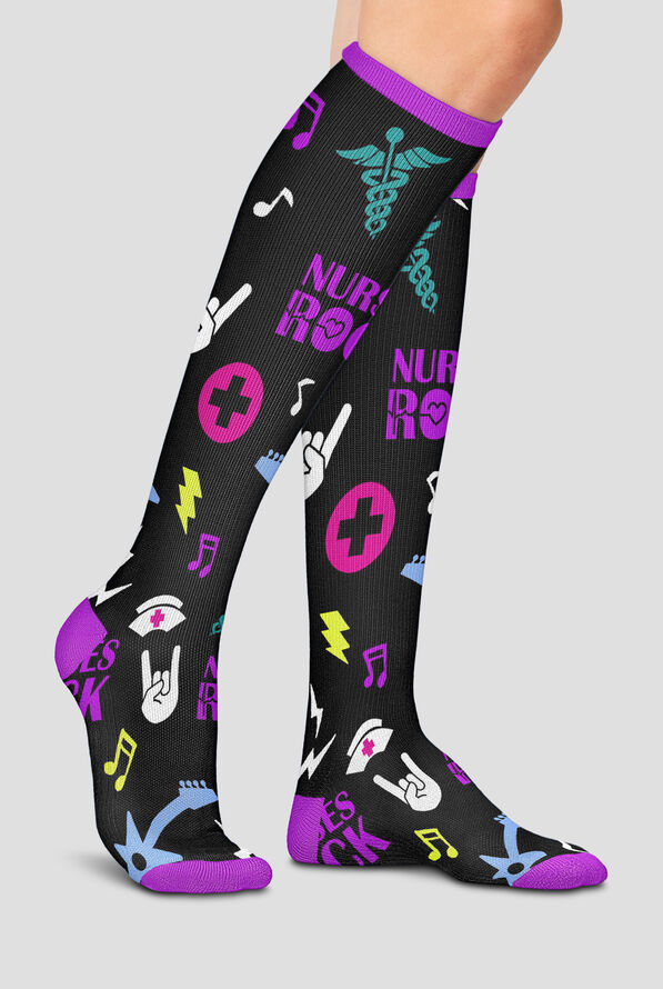 Cherokee Rockin' Nurses Women's 10-15 mmHg Light Compression Socks - null - 3