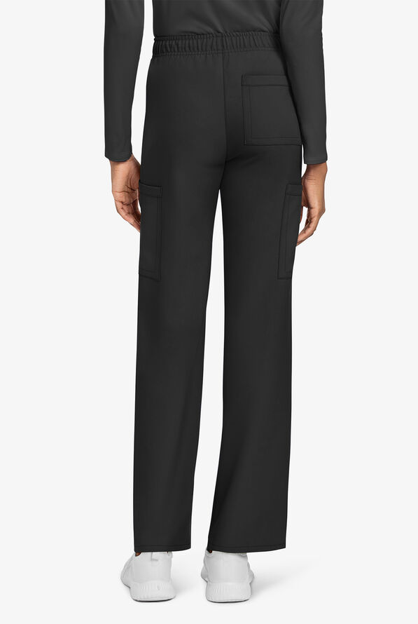 Cherokee Workwear Originals Ultra Unisex 3-Pocket Drawstring Straight Leg Scrub Pants - Black - 4