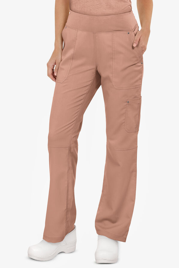 Healing Hands Purple Label Tori Women's 5-Pocket STRETCH Yoga Scrub Pants - Santa Fe Tan - 1