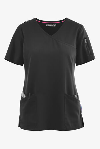 Blusa m&eacute;dica MOVEMENT by Butter-Soft Capella estilo cruzado con 5 bolsillos para mujer