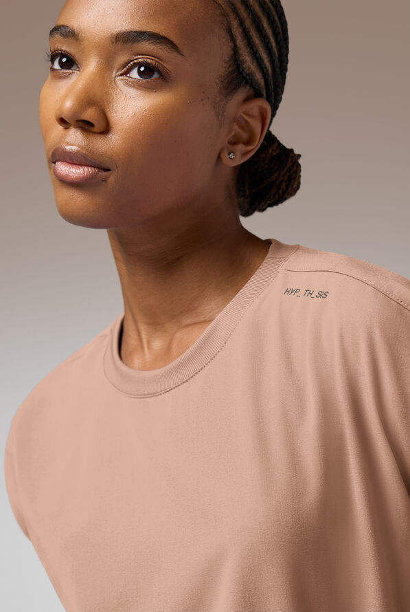 Blusa m&eacute;dica Hypothesis DM Crew de corte holgado con mangas dolm&aacute;n y 2 bolsillos para mujer - Terra - 4