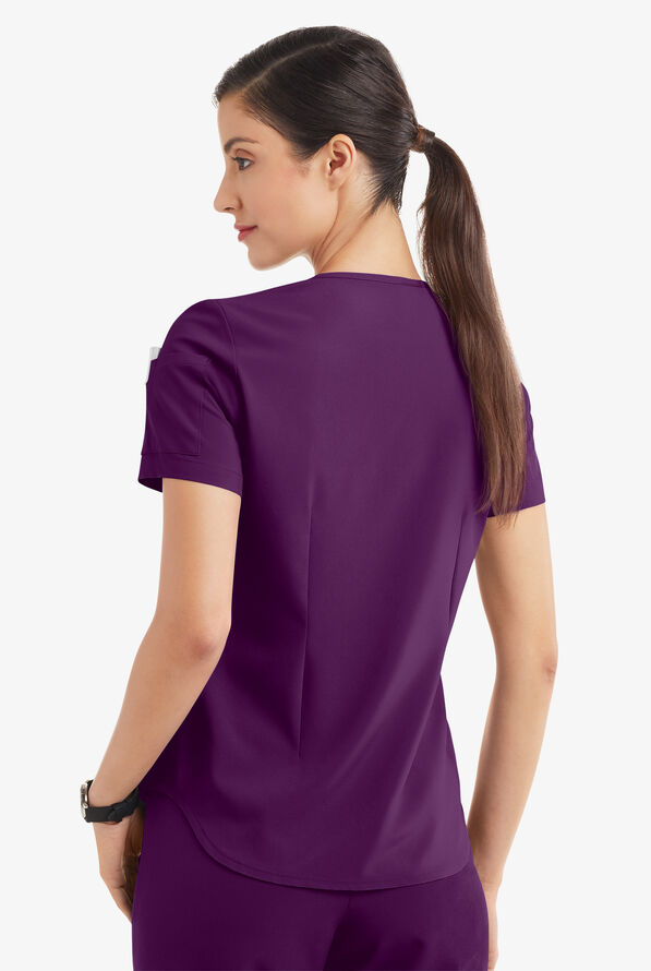 Conjunto de uniforme m&eacute;dico Tafford Active Stretch con 7 bolsillos para mujer - Eggplant - 4