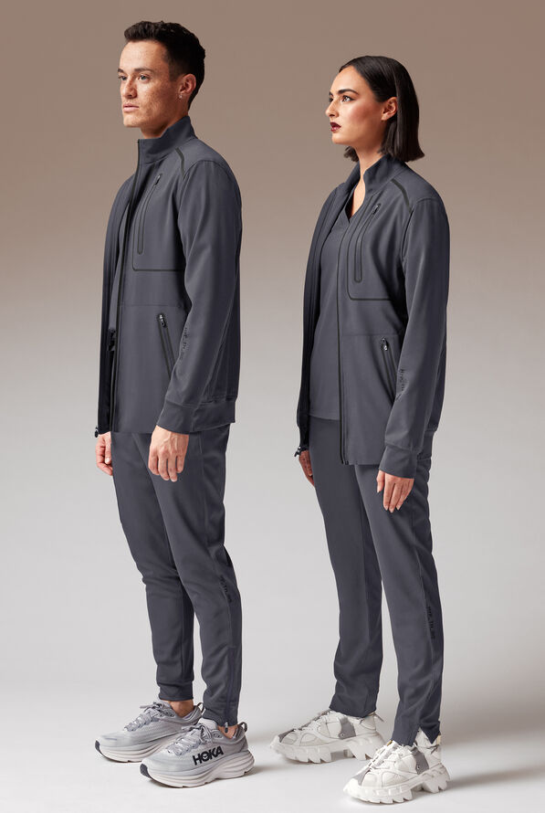 Chaqueta médica unisex Hypothesis F con cremallera - Pewter/Jet Black - 2