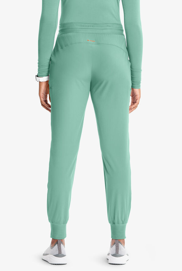 Infinity GNR8 Women's 4-Pocket STRETCH Rib-Knit Internal Drawstring Cargo Jogger Scrub Pants - Matcha Latte - 4