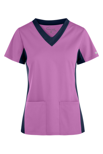Blusa m&eacute;dica UA Butter-Soft STRETCH a la moda con 2 bolsillos para mujer