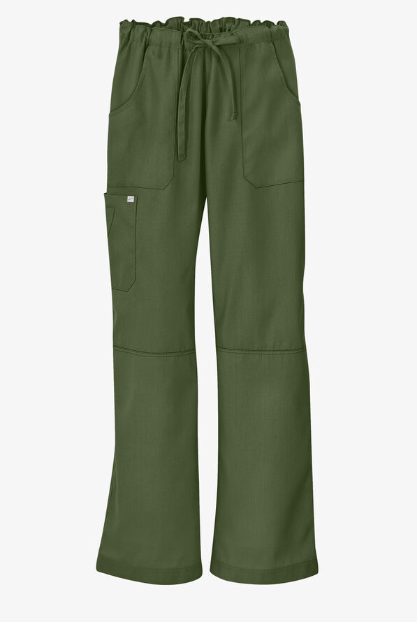 Pantal&oacute;n m&eacute;dico Butter-Soft Core by UA&trade; Tall con cord&oacute;n y 6 bolsillos para mujer - Olive - 4