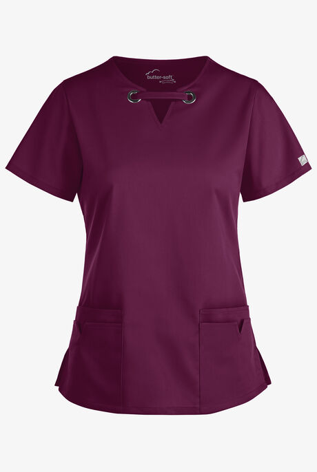 Butter-Soft STRETCH Women's 4-Pocket Large Grommet Scrub Top