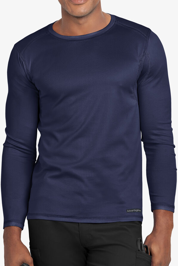 Advantage STRETCH Men's Long Sleeve Crew Neck Underscrub - Navy - 2