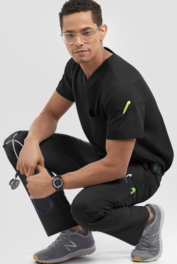 Advantage STRETCH Men's 8-Pocket Cargo Scrub Pants - Black - 3