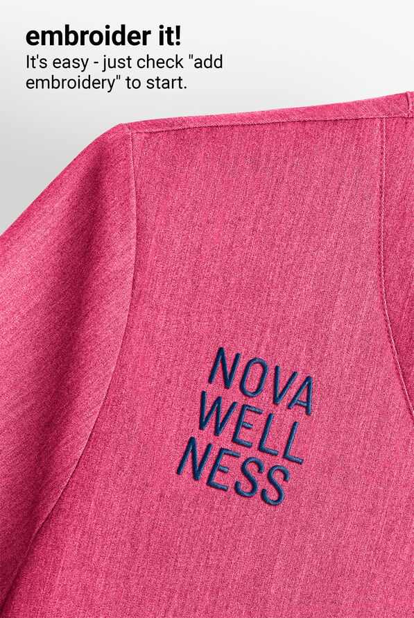 koi Basics Ari Women's 1-Pocket STRETCH Dolman Sleeve Mandarin Collar Scrub Top - Heather Pink Lemonade - 4