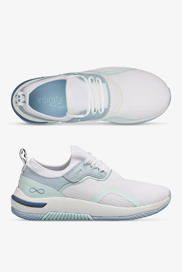 Infinity Women's Dart Sea Foam/White Athletic Lace Up Nursing Shoes - null - 1