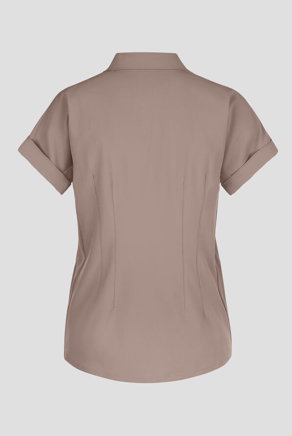 Wink Renew Women's 2-Pocket STRETCH Dolman Sleeve Shirt Collar Scrub Top - Haze - 2