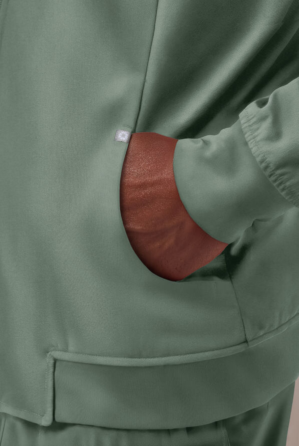 Hypothesis Omni Men's 3-Pocket Zip Front Scrub Jacket - Mineral - 4