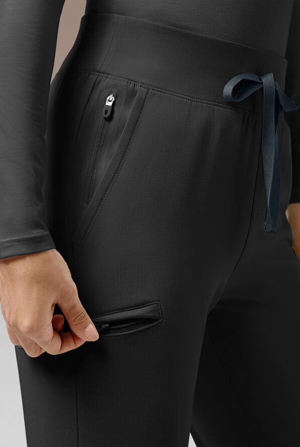 Hypothesis Meta FL Women’s 7-Pocket Flare Leg High Waisted Scrub Pant - Jet Black - 3