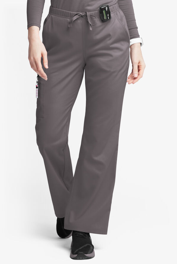 Butter-Soft Originals Women's 6-Pocket Mid Rise Flare Leg Scrub Pants - Grey Stone - 1