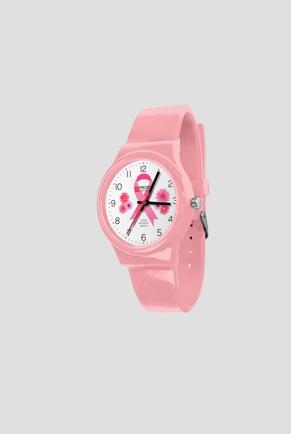 Prestige Pink Ribbon and Flowers Student Scrub Watch - Pink - 1