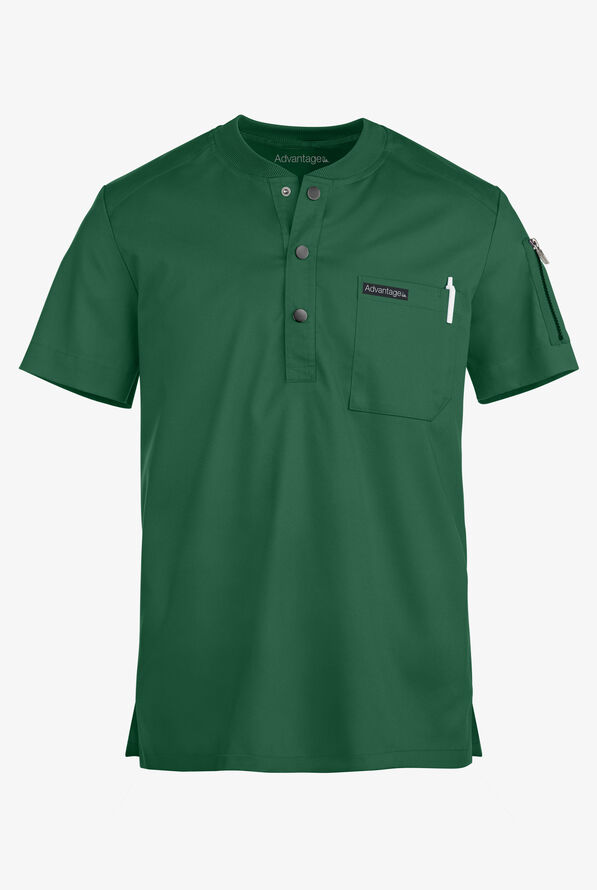 Camisa médica UA Advantage STRETCH Henley con 2 bolsillos para hombre - Hunter - 1