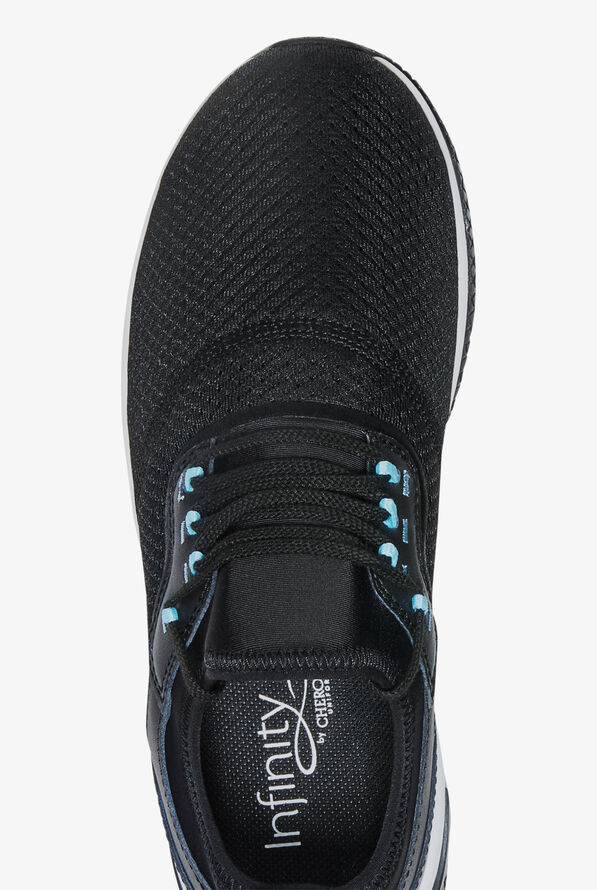 Infinity by Cherokee Women's Dart Black/White Athletic Lace Up Shoes - Black - 2
