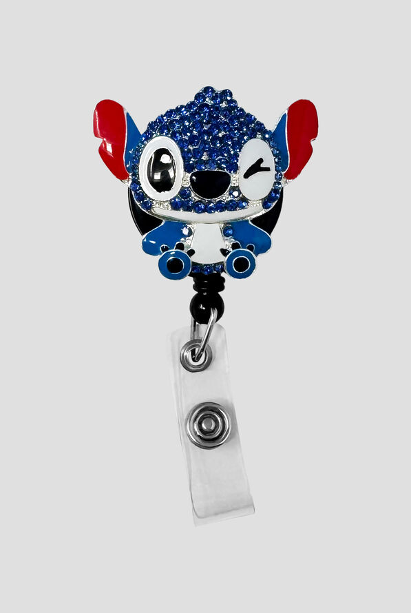 Porta credenciales retráctil Cutieful Lilo & Stitch Winking Stitch Dazzel - null - 1
