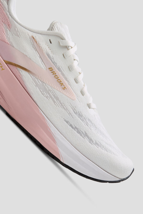 Brooks Women's Launch 11 White/Gold/Pink Athletic Lace Up Shoes - null - 3