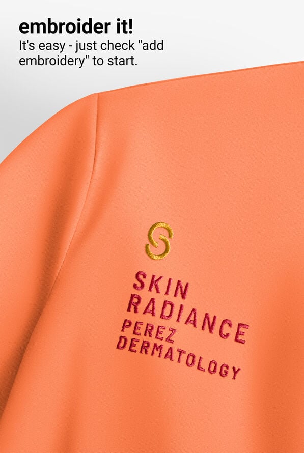 Med Couture Insight Women's 1-Pocket Tuck In V-Neck Scrub Top - Papa Don't Peach - 3