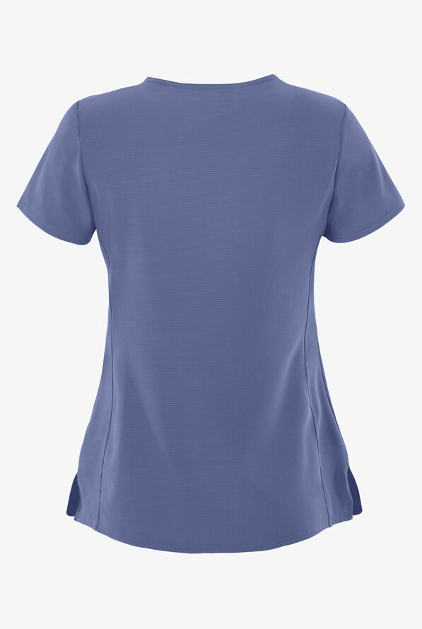 heartsoul Break On Through Women's 3-Pocket Pitter-Pat V-Neck Scrub Top - Ceil Blue - 2
