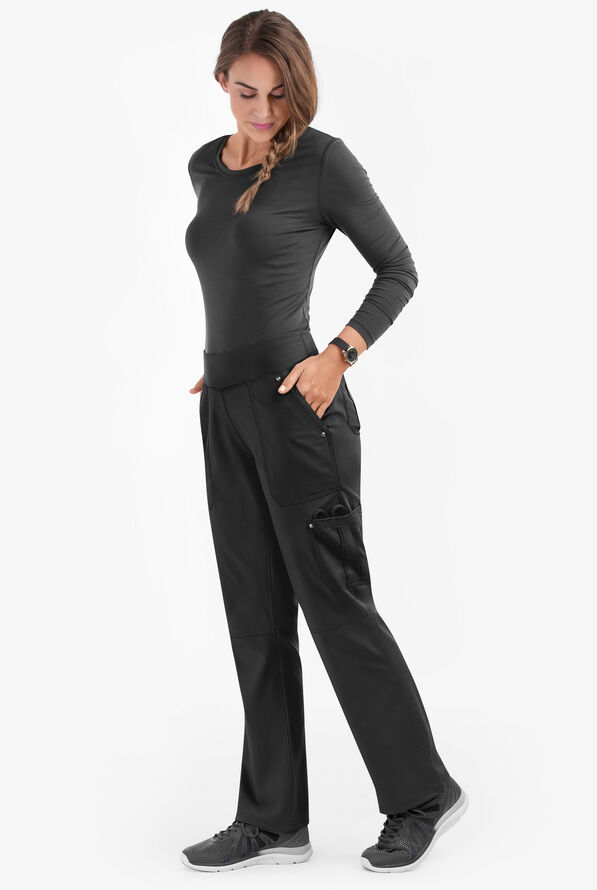 Healing Hands Purple Label Tori Women's 5-Pocket STRETCH Yoga Scrub Pants - Black - 3