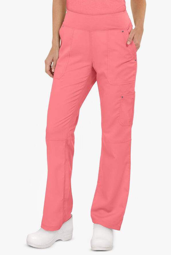Healing Hands Purple Label Tori Women's 5-Pocket STRETCH Yoga Scrub Pants - Blushing Peach - 1