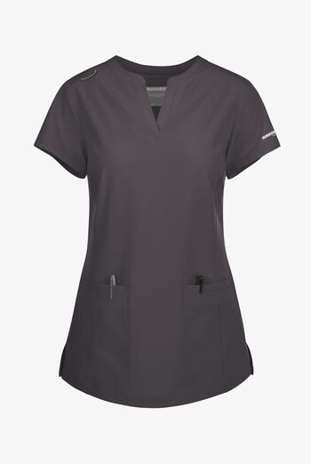 Blusa m&eacute;dica Skechers by Barco Coast STRETCH con tapeta en el cuello en V y 2 bolsillos para mujer