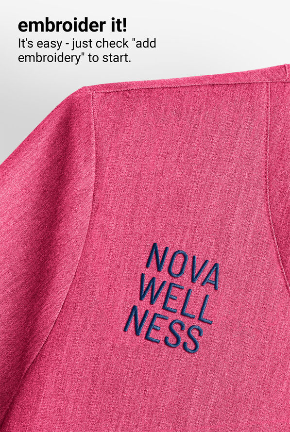 koi Basics Becca Women's 4-Pocket STRETCH V-Neck Scrub Top - Heather Pink Lemonade - 5