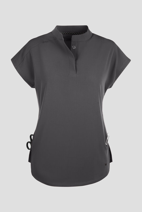 koi Next Gen Superhuman Women's 2-Pocket STRETCH Dolman Sleeve Scrub Top - Charcoal - 1