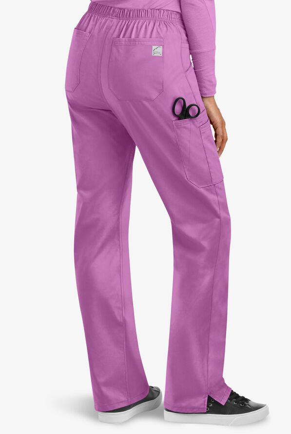 Butter-Soft STRETCH Women's 9-Pocket Drawstring with Back Elastic Scrub Pants - Tall - Orchid - 2