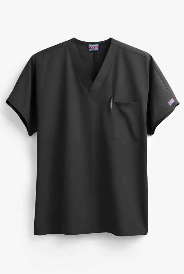 Cherokee Workwear Unisex 1-Pocket V-Neck Scrub Top - Black - 1