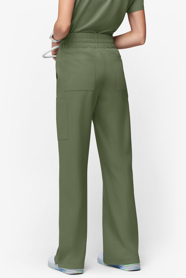 ReSurge Crystal Women's 7-Pocket High Waisted Wide Leg Pant - Tall - Light Olive - 4