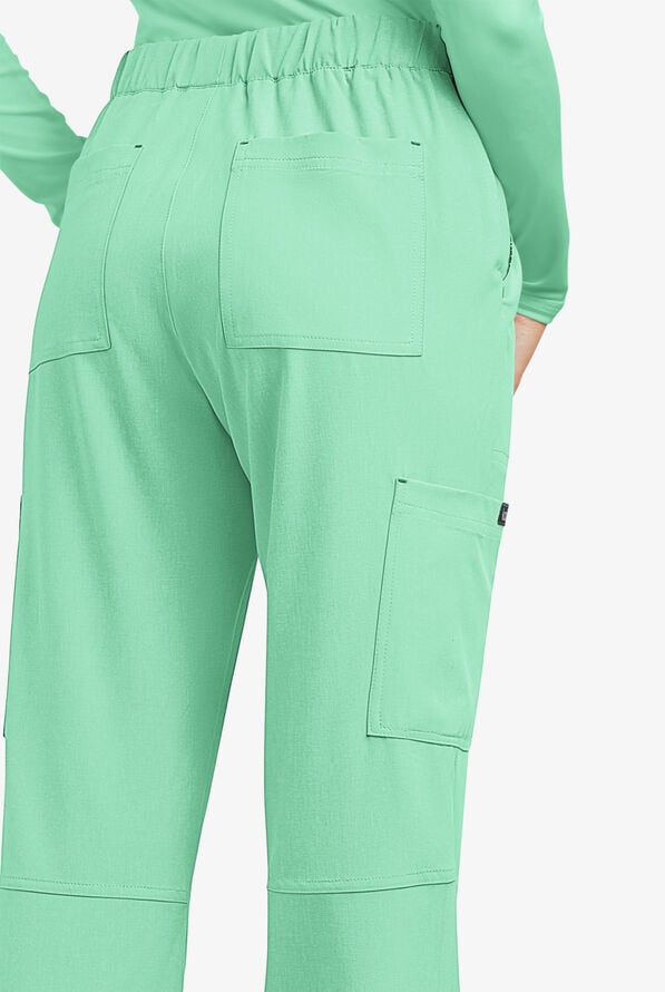 koi Basics Holly Women's 8-Pocket STRETCH Cargo Scrub Pants - Heather Jelly Mint - 3