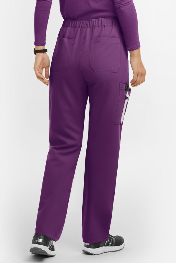 MOVEMENT by Butter-Soft Rigel Women's 9-Pocket Interior Drawstring STRETCH Scrub Pants - Eggplant - 2