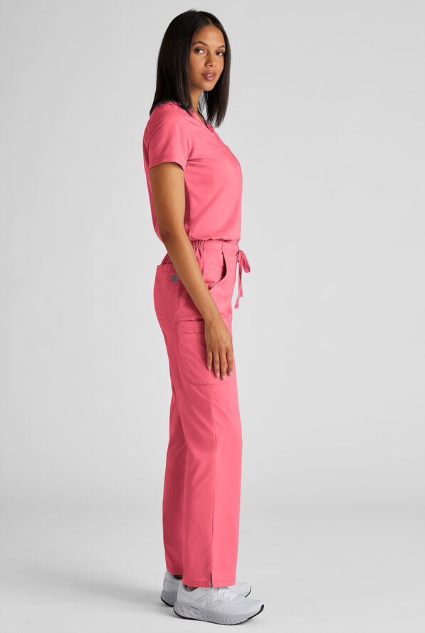 Butter-soft STRETCH Women's Scrub Set - Rouge Rose - 2