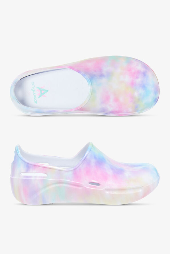 Anywear Unisex Streak Watercolor Rainbow Slip On Nursing Shoes - null - 1