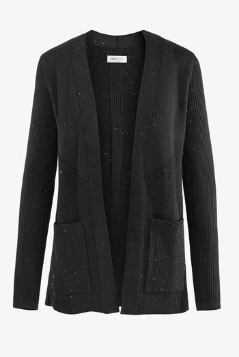 koi Essentials Kori Women's 2-Pocket Open Front Rib Knit V-Neck Scrub Cardigan