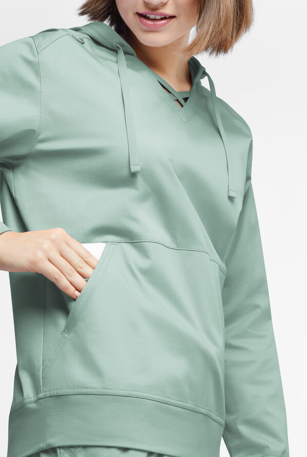 Sudadera m&eacute;dica UA Butter-soft STRETCH con capucha y 4 bolsillos para mujer - Eucalyptus Leaf - 3