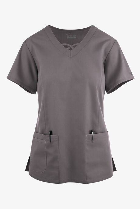 Blusa médica Butter-Soft Originals con cuello entrecruzado y 3 bolsillos para mujer