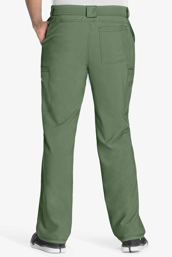 Infinity Men's 5-Pocket STRETCH Tapered Leg Cargo Scrub Pants - Olive - 2
