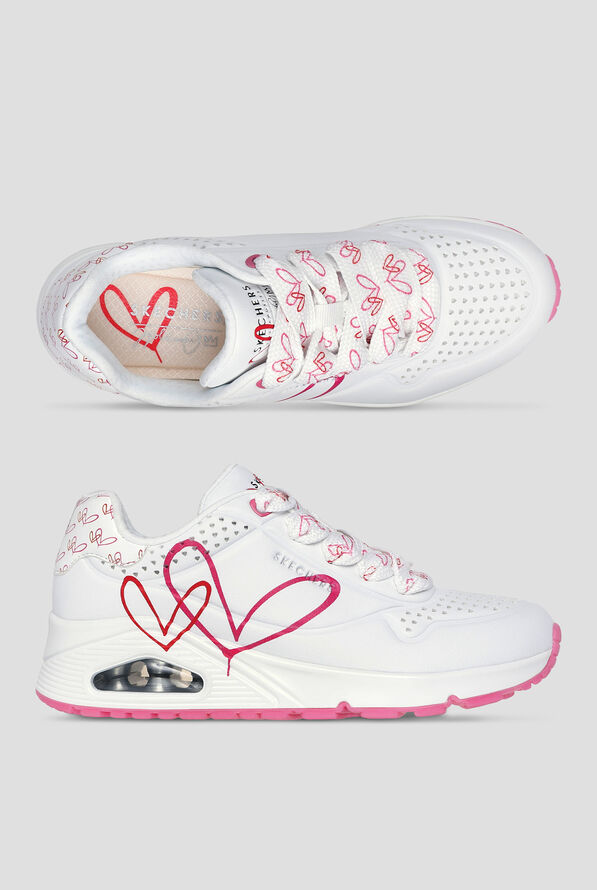 Skechers Street JGOLDCROWN: UNO Twin Hearts Athletic Lace Up Shoes - null - 1