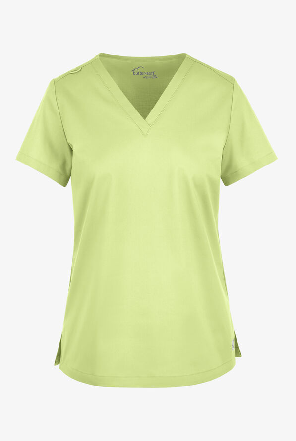 Butter-Soft STRETCH Women's V-Neck Tuck In Top - Cool Matcha - 1