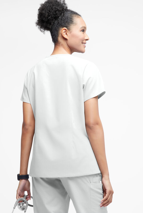 Butter-Soft Originals Women's 3-Pocket Crisscross V-Neck Scrub Top - White - 3