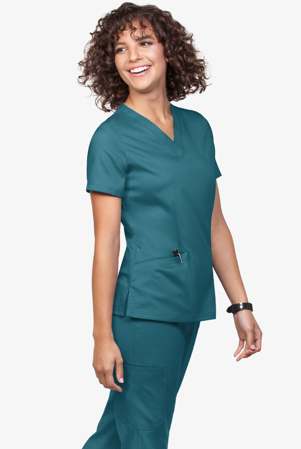 Conjunto de uniforme m&eacute;dico Tafford Active Stretch estilo jogger con 5 bolsillos para mujer - Caribbean Blue - 3