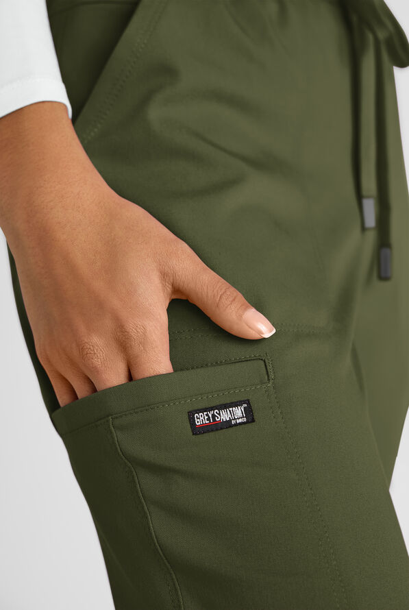 Pantalón médico Grey's Anatomy by Barco Emerge Rylee STRETCH de tiro medio estilo jogger con 6 bolsillos para mujer - Olive - 3