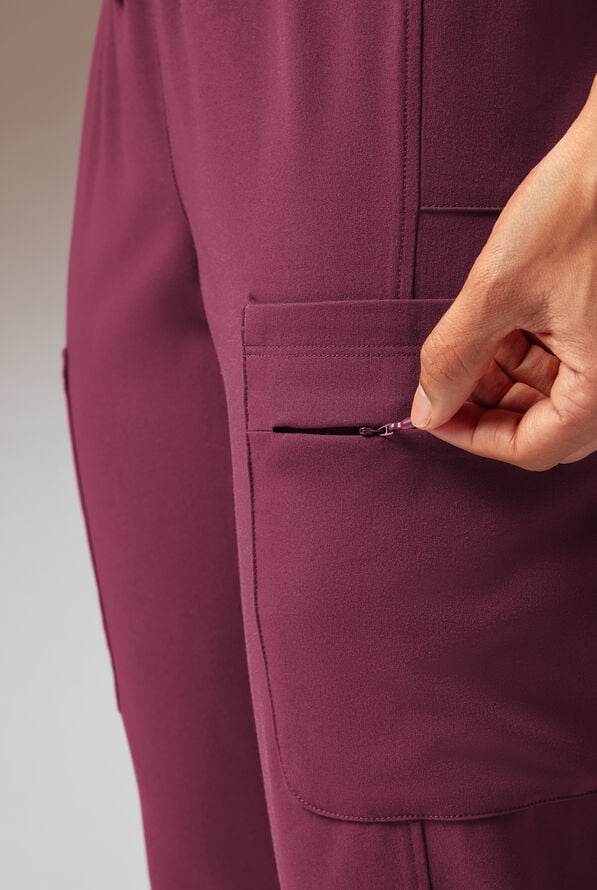 Hypothesis Cache Women’s 6-Pocket Jogger Scrub Pant - Wine - 6