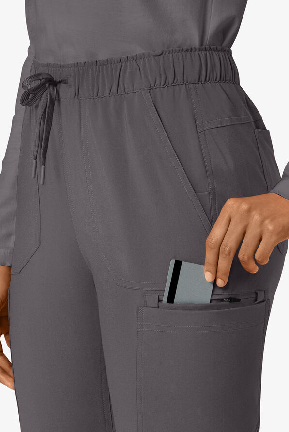Carhartt Cross-Flex Force Women's 6-Pocket STRETCH Convertible Drawstring Cargo Scrub Pants - Pewter - 3