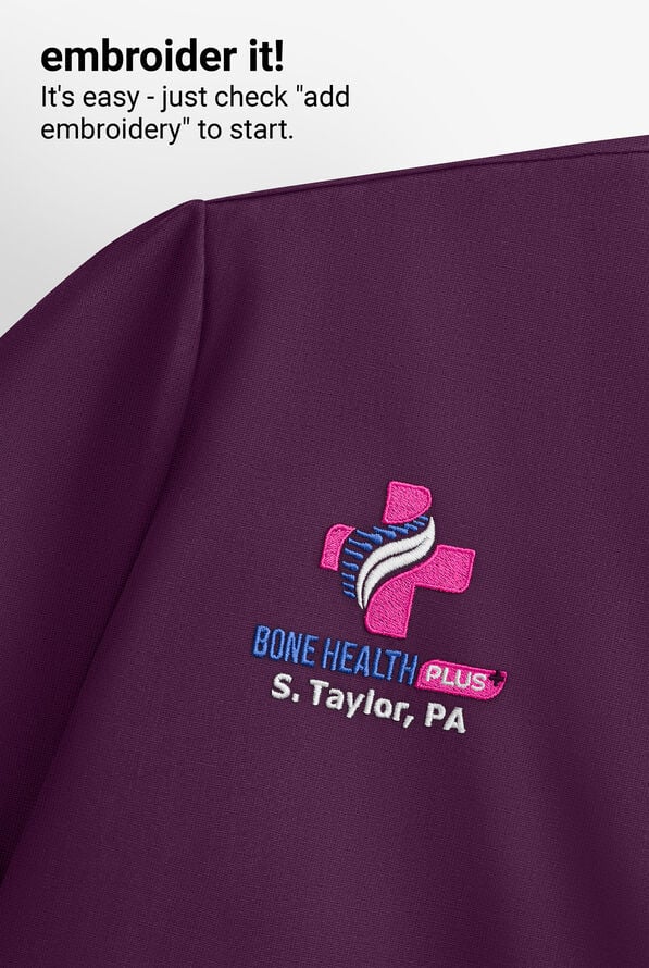 Infinity Women's 3-Pocket STRETCH Round Neck Scrub Top - Eggplant - 5